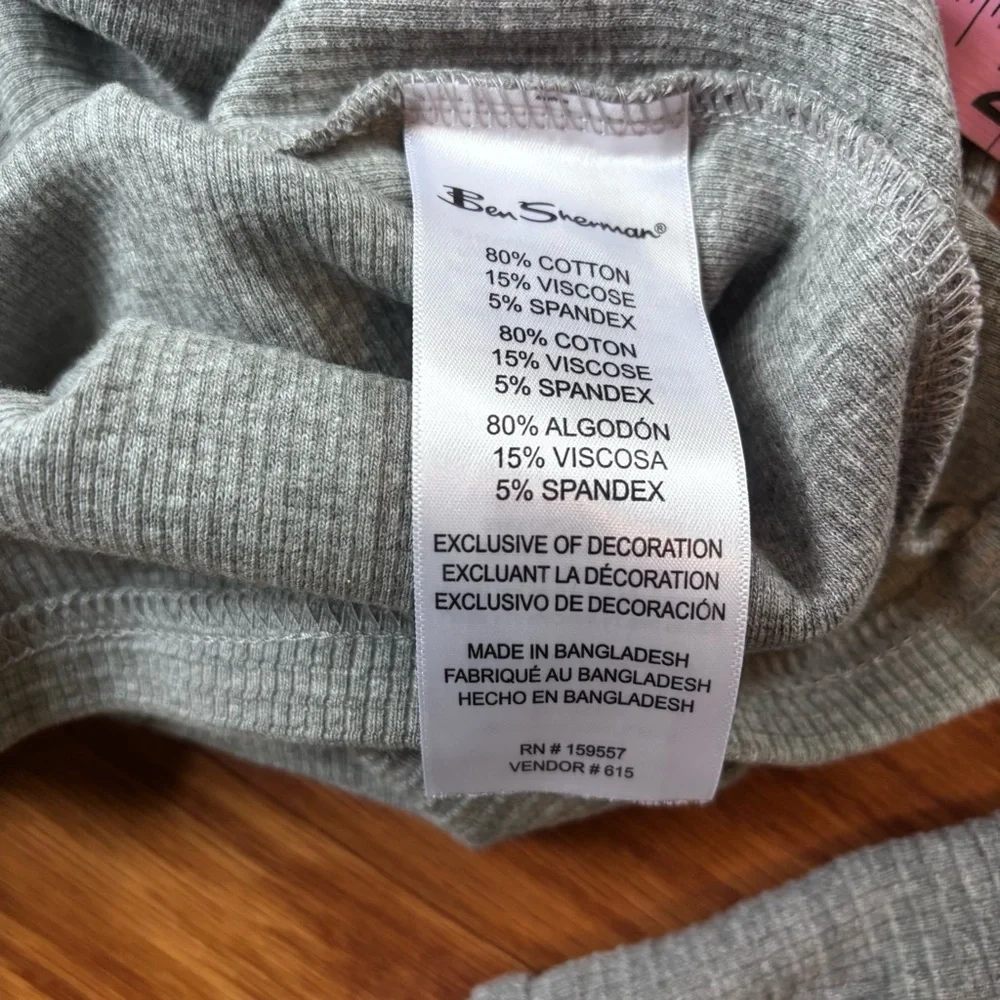 Ben‎ Sherman Men's Henley Gray Blue Waffle Knit Size XL Classic Casual Preppy
